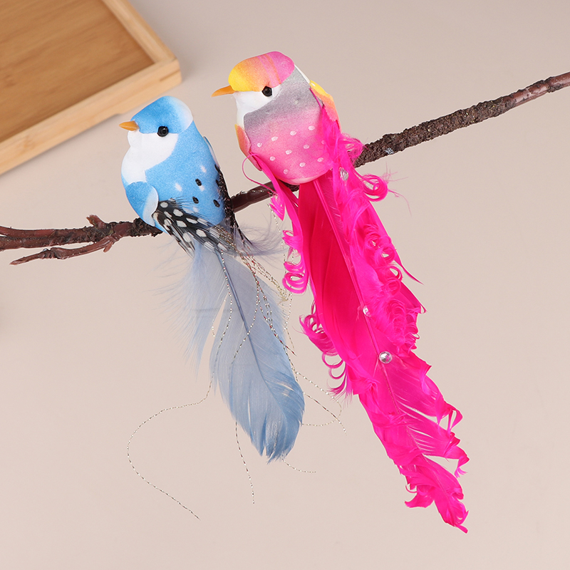 Fake Birds Spring Random Artificial Birds Fake Foam Animal Simulation Feather Birds ...