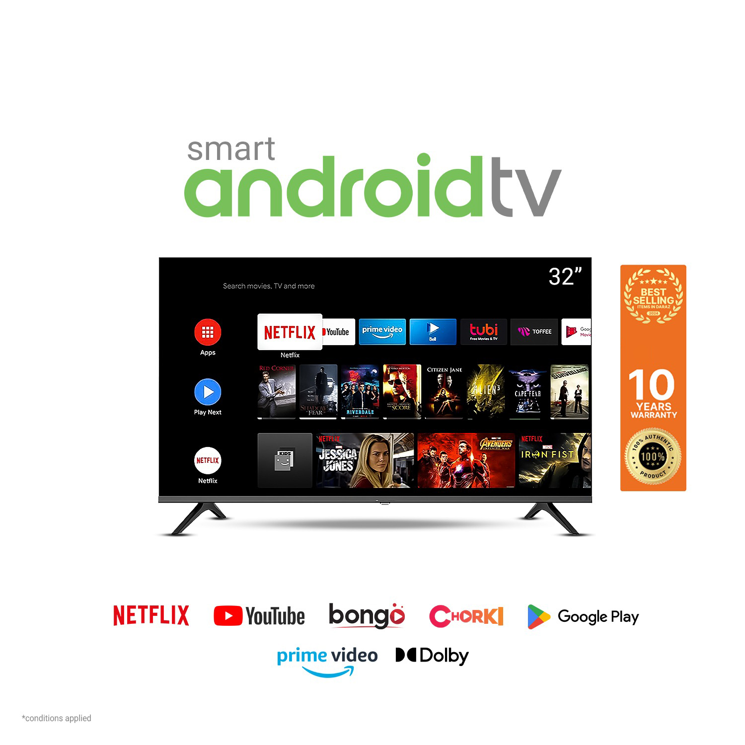 LG Plus 32 Smart TV Frameless Android Smart LED TV.