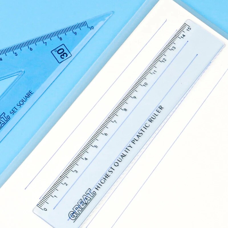 Hot Selling 4 Pcs/Pack Students Maths Geometry Stationery Ruler Set Squares Protractor Supplies