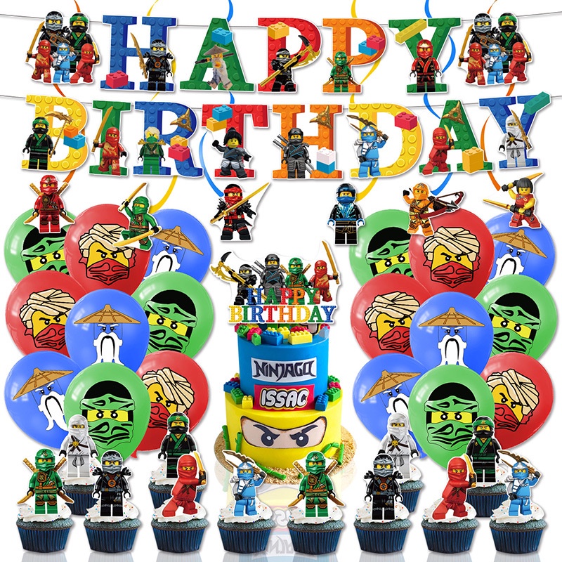 Lego NinjaGo Birthday Theme For Party Decorations: HBD Banner