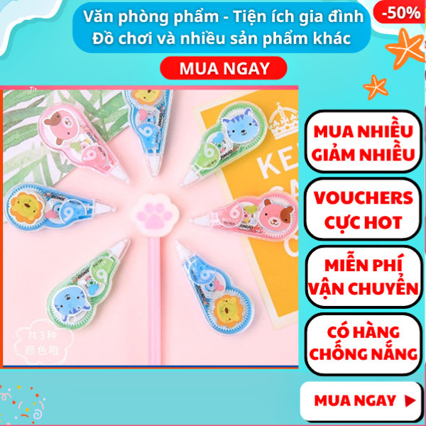 Combo 6 bút xóa kéo BoBo ,Giá rẻ ,An toàn ,Dễ sử dụng , đồ dùng học tập, xoá kéo tiện dụng, Aplusmart