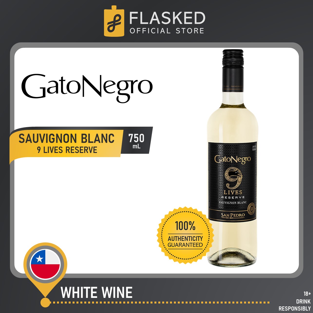 Gato Negro 9 Lives Sauvignon Blanc White Wine 750mL | Lazada PH