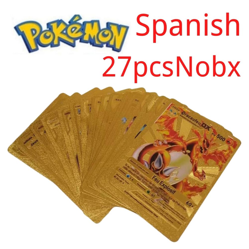 2022 27-54 Cartas Cards Gold Card V Vmax Spanish Card Golden Kids