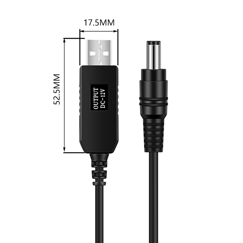 WiFi to Powerbank Cable Connector DC 5V to 12V USB Cable Boost Converter Step-up Cord for Wifi Router Modem Fan Speaker NMGM. 