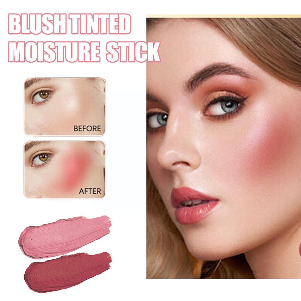 Multi-Use Blush Stick Solid Moisturizer Stick Shadow Pink Makeup Red Cheek Peach Orange Lips Creamy Blusher Waterproof F3L8