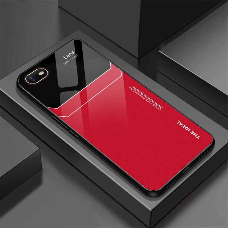 Ốp lưng oppo a1k, realme c2 mặt lưng kính, chống sốc, thiết kế riêng