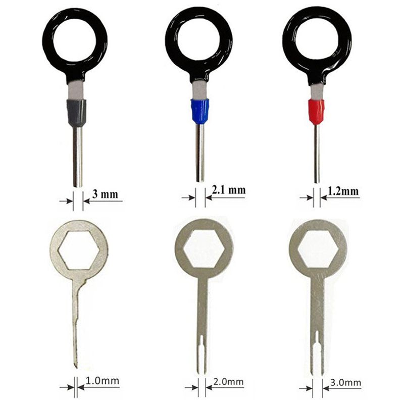 14pcs Auto Terminals Removal Key Tool Set Car Electrical Wiring Crimp Connector Extractor Puller Release (Silver)