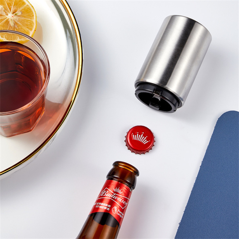 Stainless steel beer bottle opener push-type home creative automatic bottle opener bottle opener bottle opener.