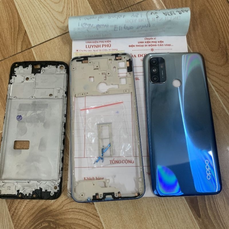 Vỏ oppo a53 2020 cph2127 có khay sim khung sườn kính camera