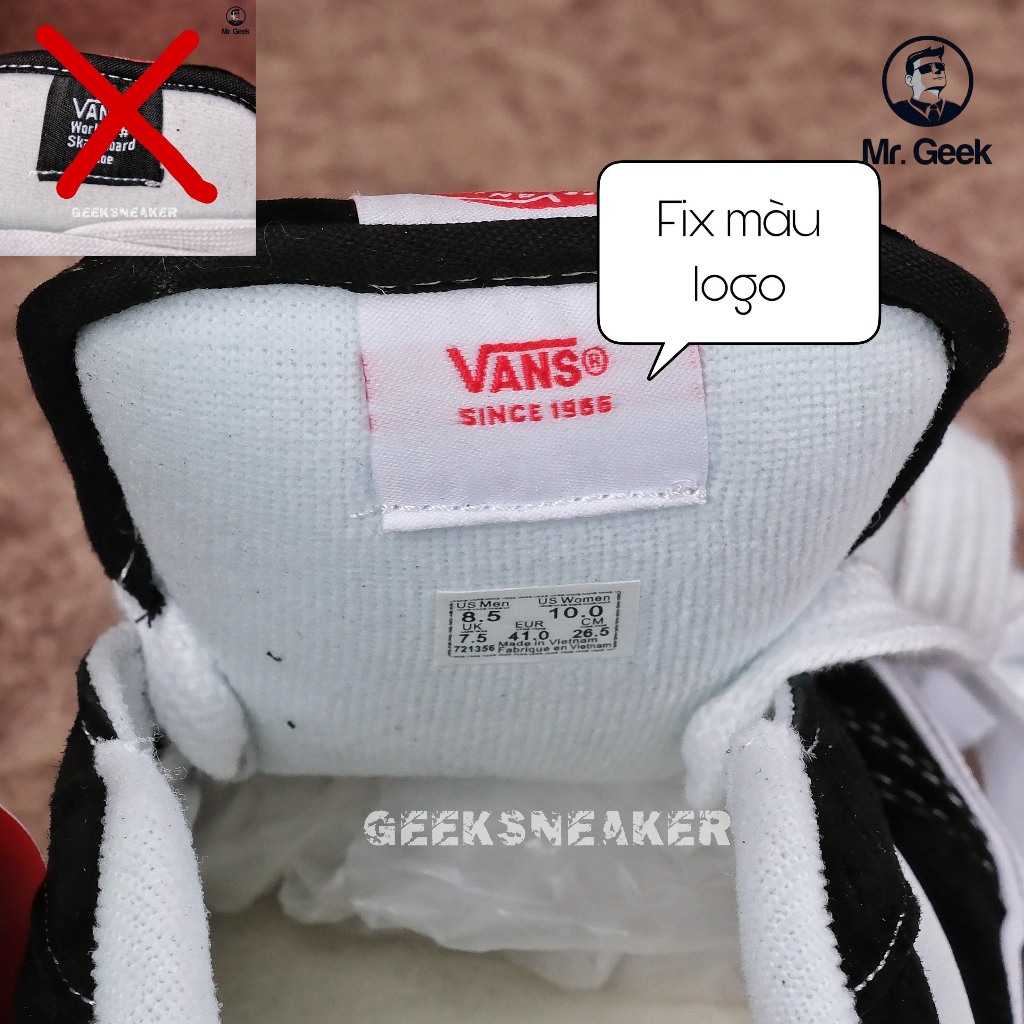 [GeekSneaker] Giày Sneaker Cổ Thấp Vans Knu Skool Black White