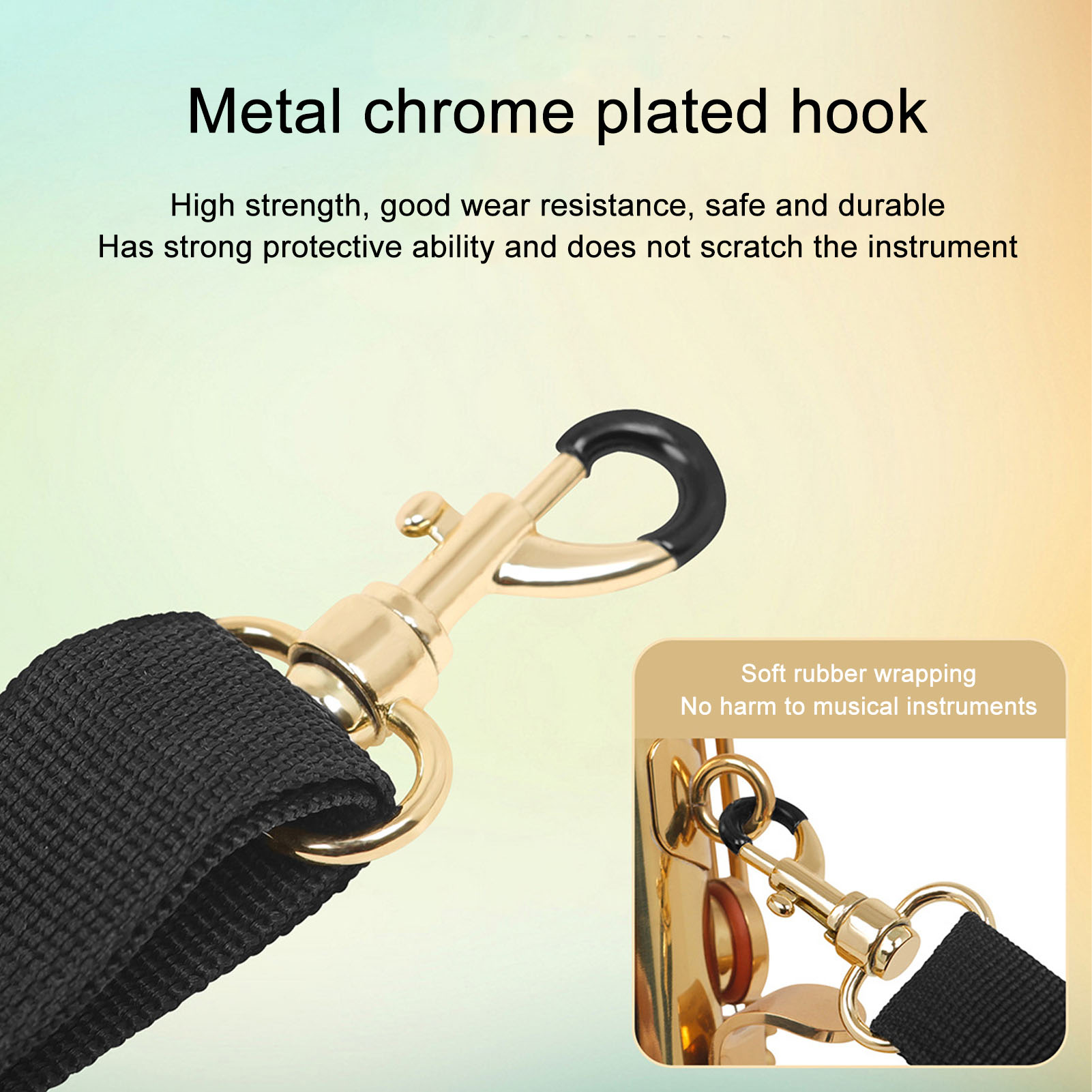 Saxophone Shoulder Strap Bright Color Length Adjustable Sax Shoulder Strap for Performance