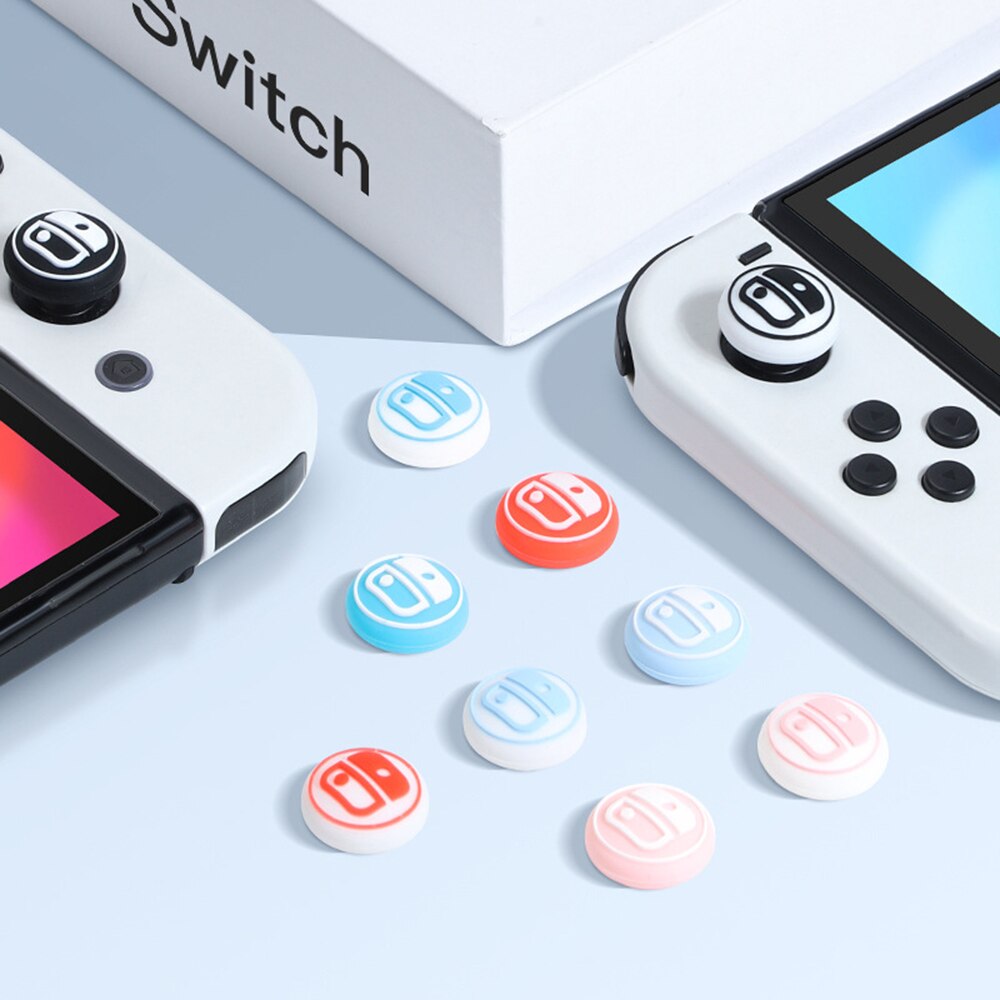 4Pcs Silicone Thumb Stick Grip Caps Compatible With Nintendo Switch/Switch Lite/Switch OLED Joy-Con Joystick Protective Cover