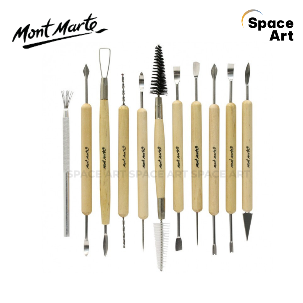 [Space Art Store][Chính hãng]Bộ dụng cụ điêu khắc đất sét Mont Marte Clay tool set 11 món