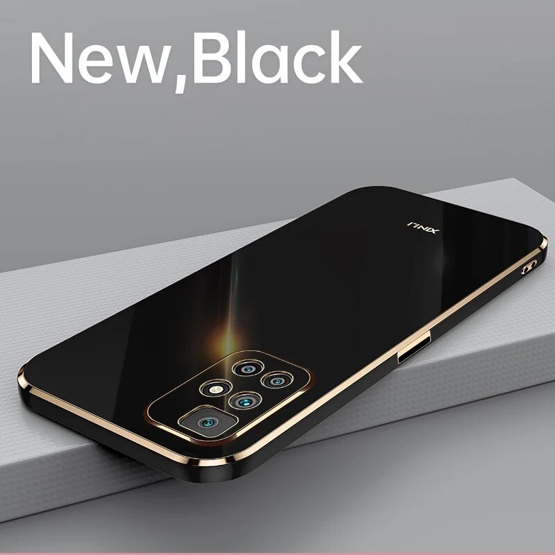 Fashions High Quality Casing for Xiaomi Redmi 10 Solid Color Straight Edge 6D Plating Phone Case Soft Cover.