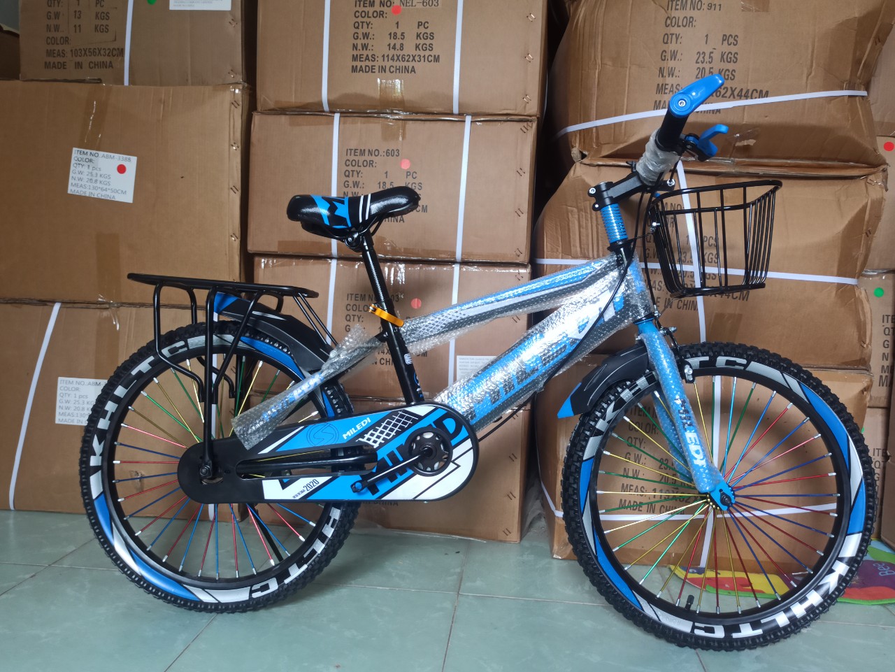 XE ĐẠP TRẺ EM CỠ 12/14/16/18/20 INCH CHO BÉ 3 ĐẾN 10 TUỔI (TẶNG KÈM GIỎ VÀ GACBAGA) - XE ĐẠP THỂ THAO - XE ĐẠP ĐỊA HÌNH