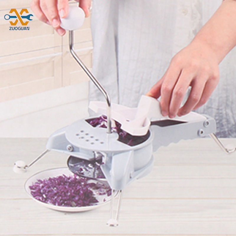 Zuoguan đa chức năng dụng cụ cắt rau, máy cắt khoai tây tay quay, bảo vệ tay nhà bếp, tạo tác, băm nhỏ và thái lát