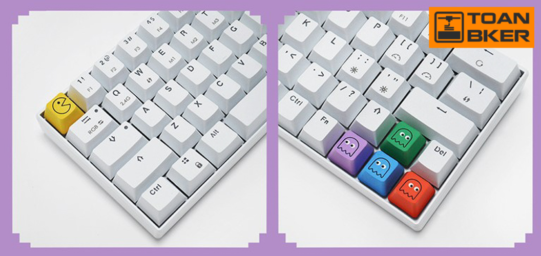 Keycap PBT Mario, Pacman, Keycaps cho bàn phím cơ