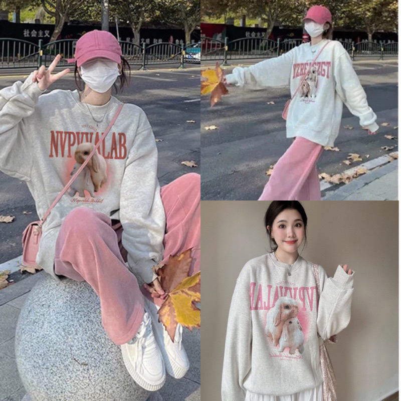 Áo Nỉ Sweater Hình Chú Thỏ