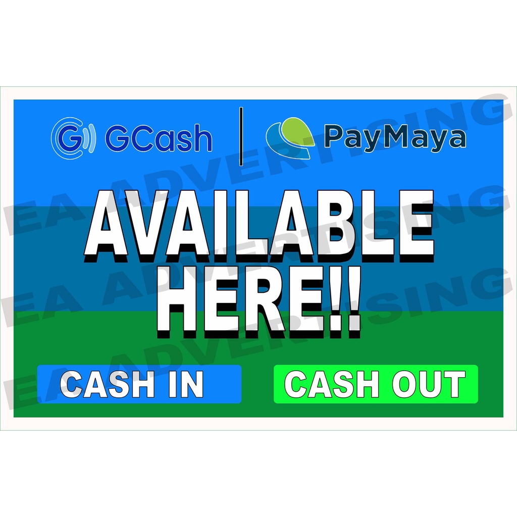 GCash | Paymaya Cash In Cash Out Tarpaulin | Lazada PH