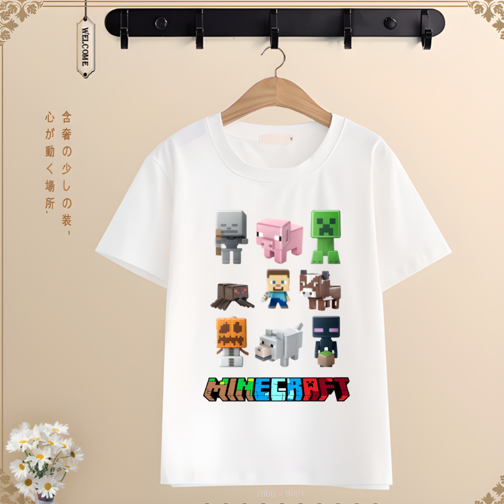 Áo thun 3D Minecraft cho bé trai bé gái