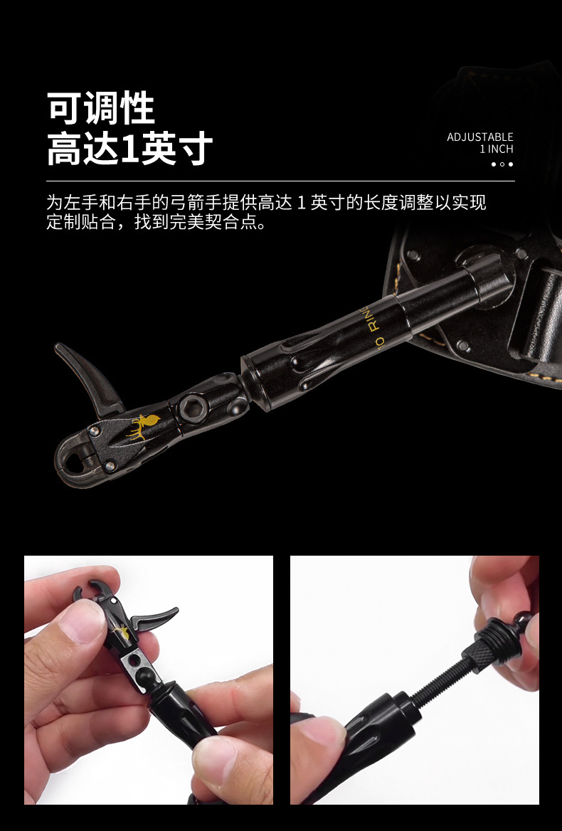 10 RING Trophy Ridge Release Aid Bow and Arrow Accessories Wrist Trigger Adjustable 360° Rotation