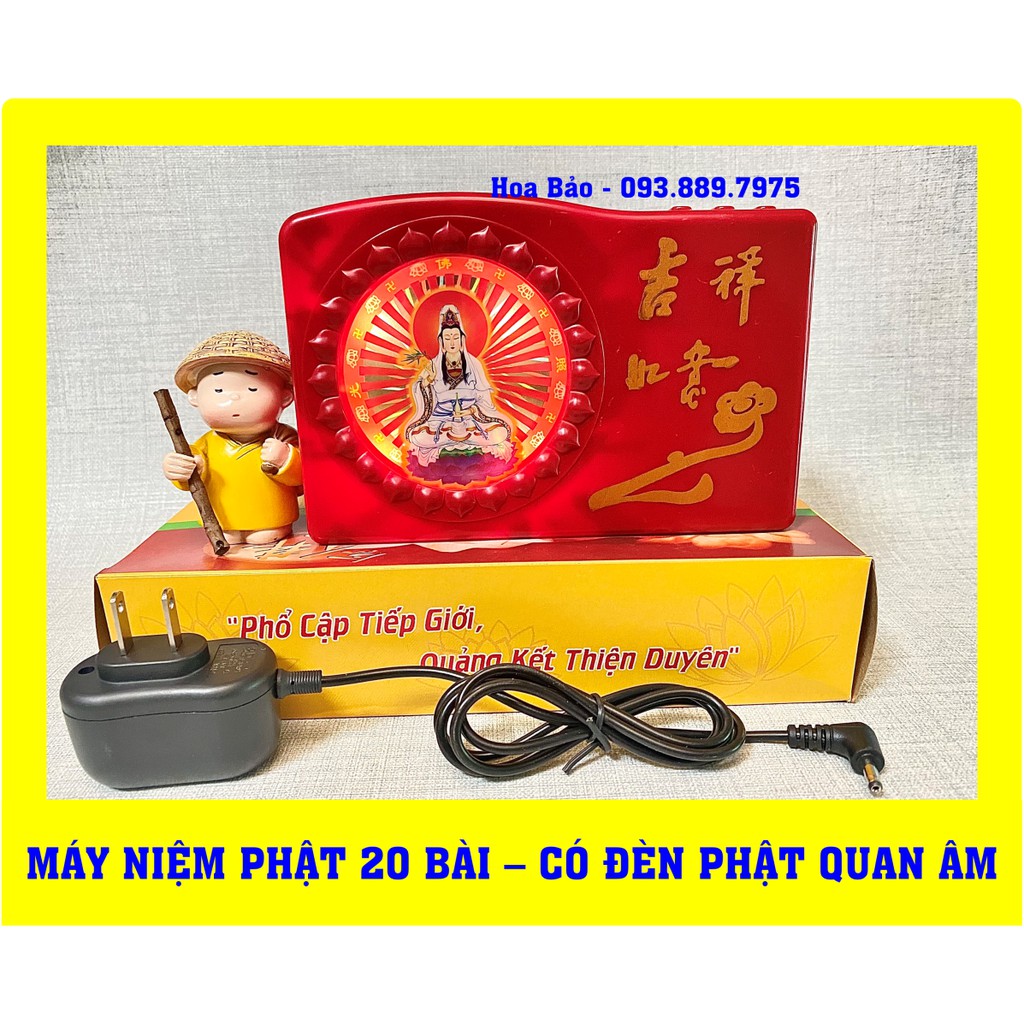 Máy niệm phật 20bài - phát quang hình quán thế âm - đài tụng kinh 20 bài có đèn - dũng 6
