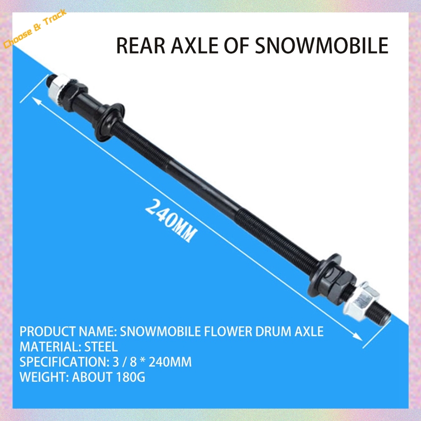 【Value Bundle】 Lengthened 240mm Mountain Bike Snow Bike Hubs Rear Axle Refitted Solid Axle Rear Axle Accessory Axle.