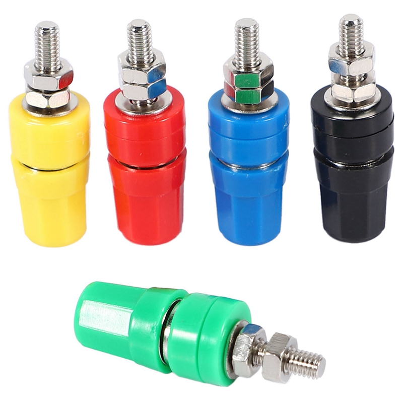 5Pcs M4X36 Pure Copper Terminal 4Mm Banana Jack Socket 20A Binding Post Banana Plug Connector