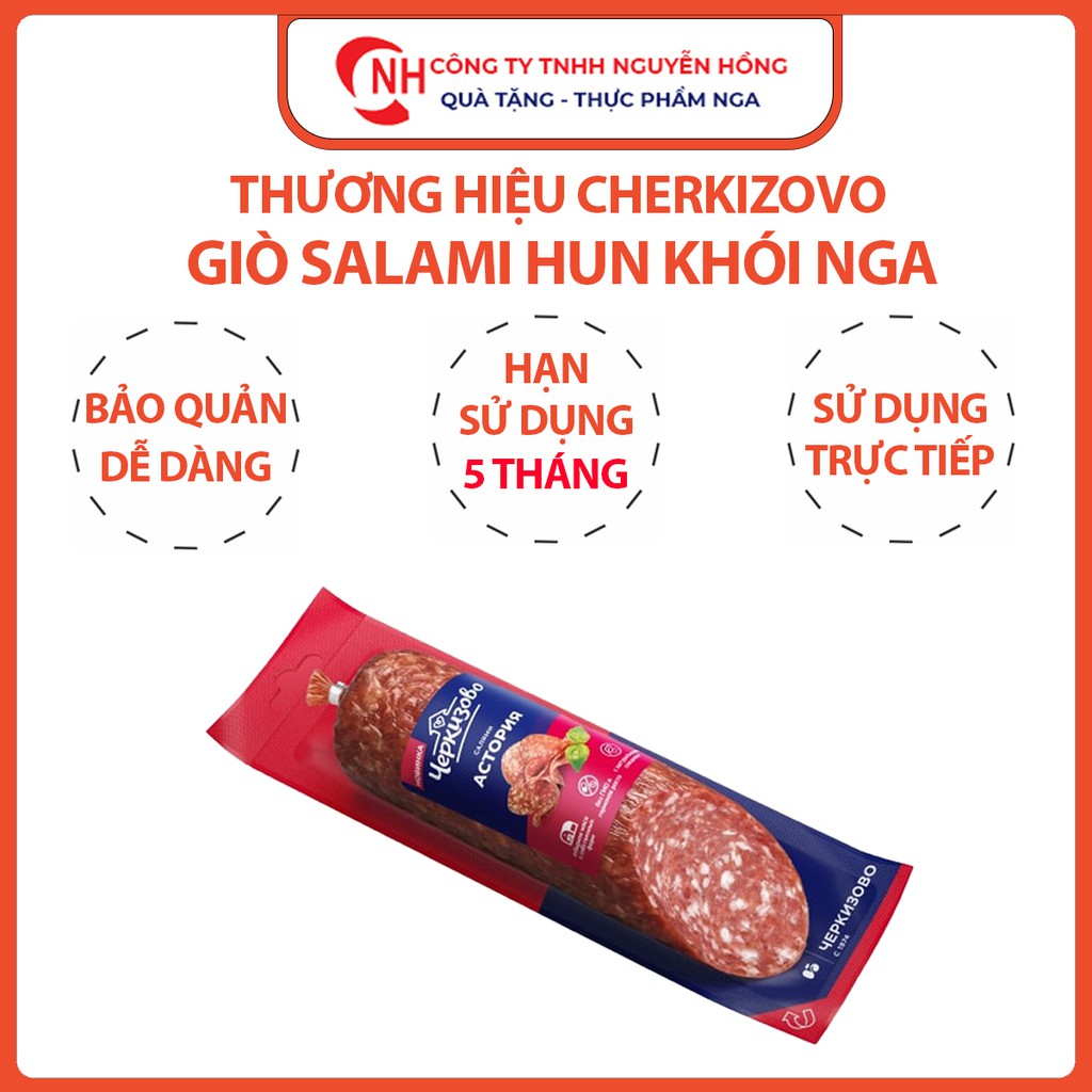 Salami hun khói Chezkizovo 225g , xúc xích lạp xưởng Nga ăn liền