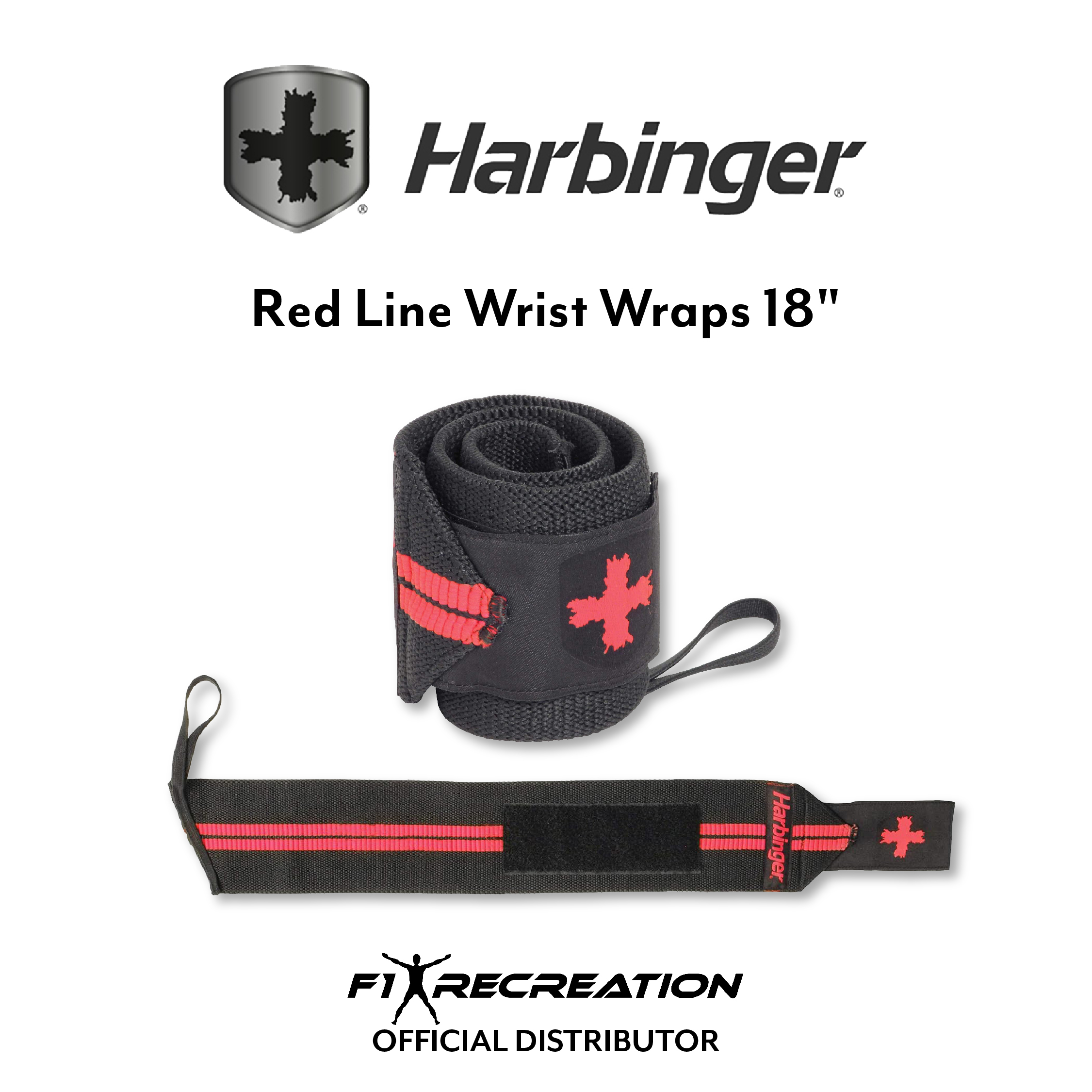 Harbinger Line Wrist Wraps Red