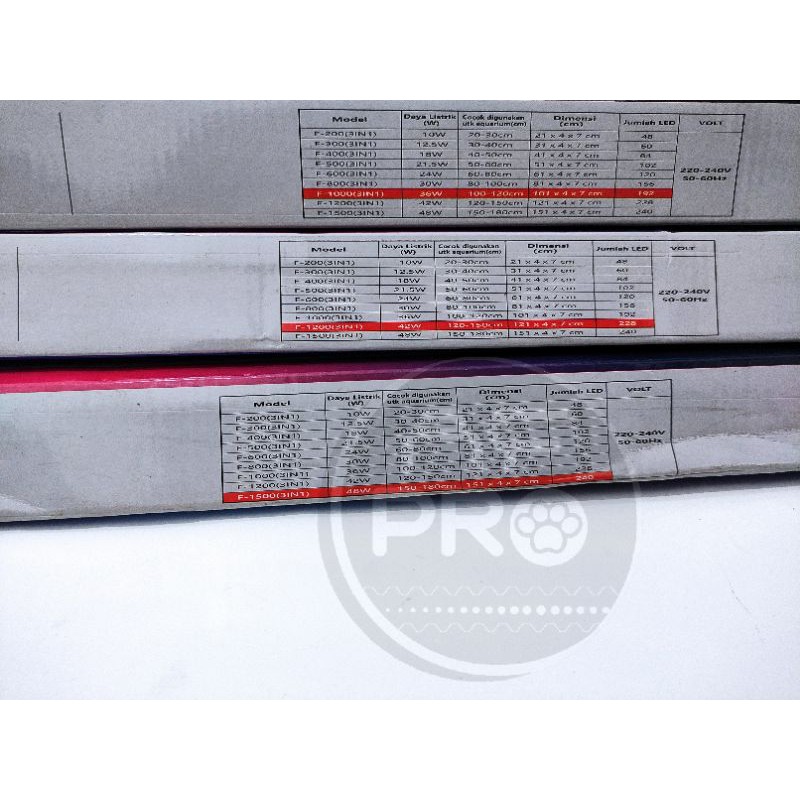 Lampu led Aquarium Aquascape Arwana Yukari F 1000,1200,1500