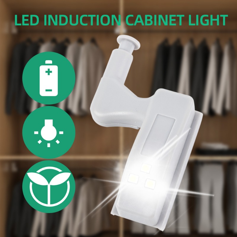 10PCS Universal LED Inner Hinge Lamp Cabinet Induction Light Wardrobe Cupboard Sensor Lights Bedroom Kitchen Closet Night Lamp