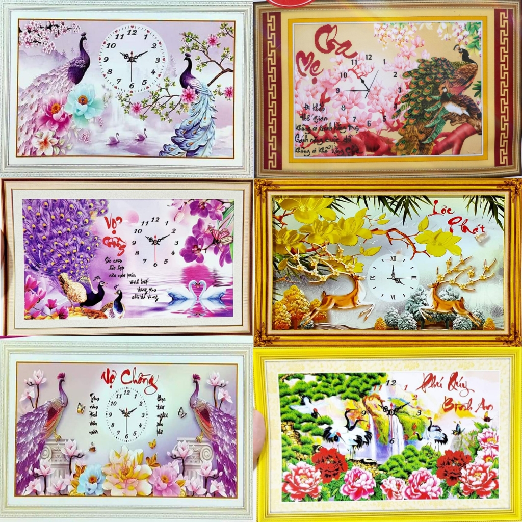 TRANH THÊU ĐỒNG HỒ - TỰ THÊU ngọc thịnh