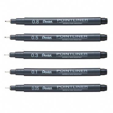 Pentel Pointliner, Draw Write Sketch Pen ( Pack of 5 ) | Lazada 