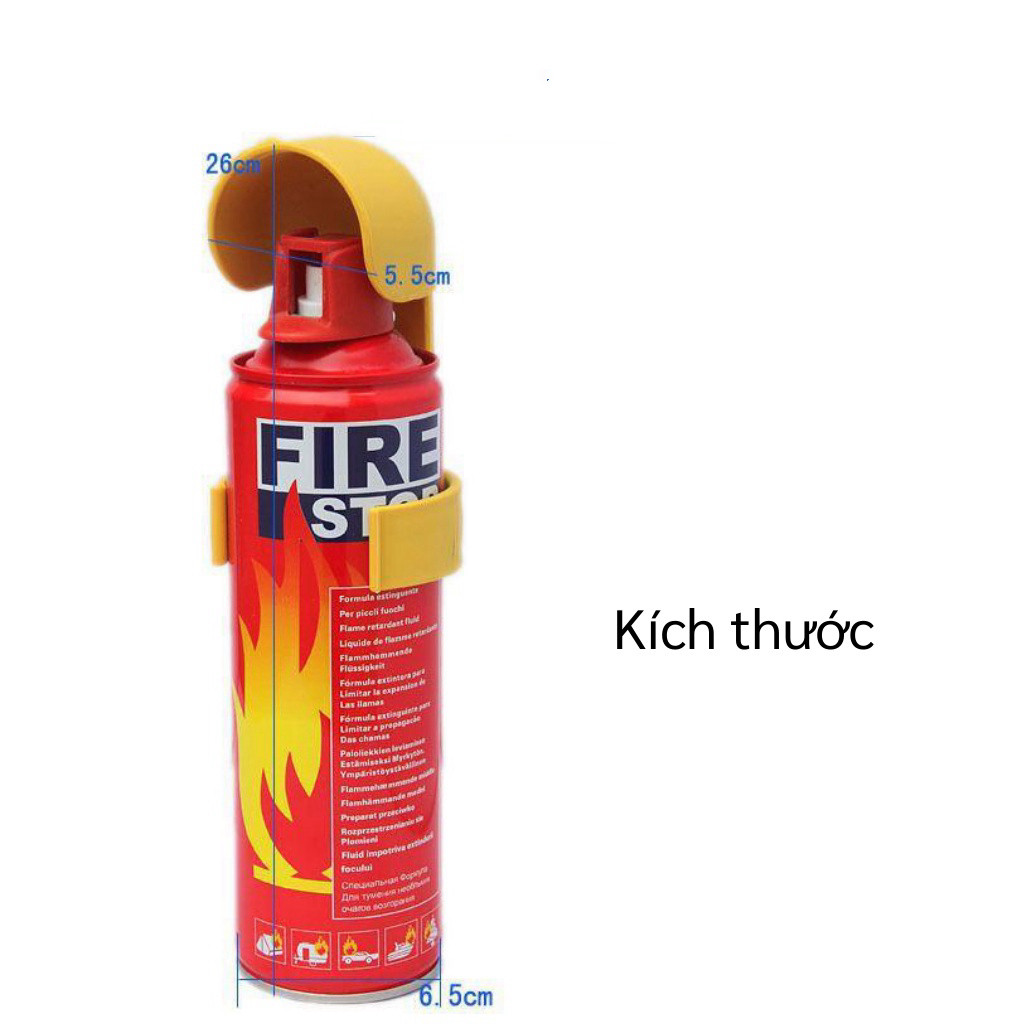 Bình Chữa Cháy Mini Firestop Cho Xe Hơi 1000ml Tiện Dụng