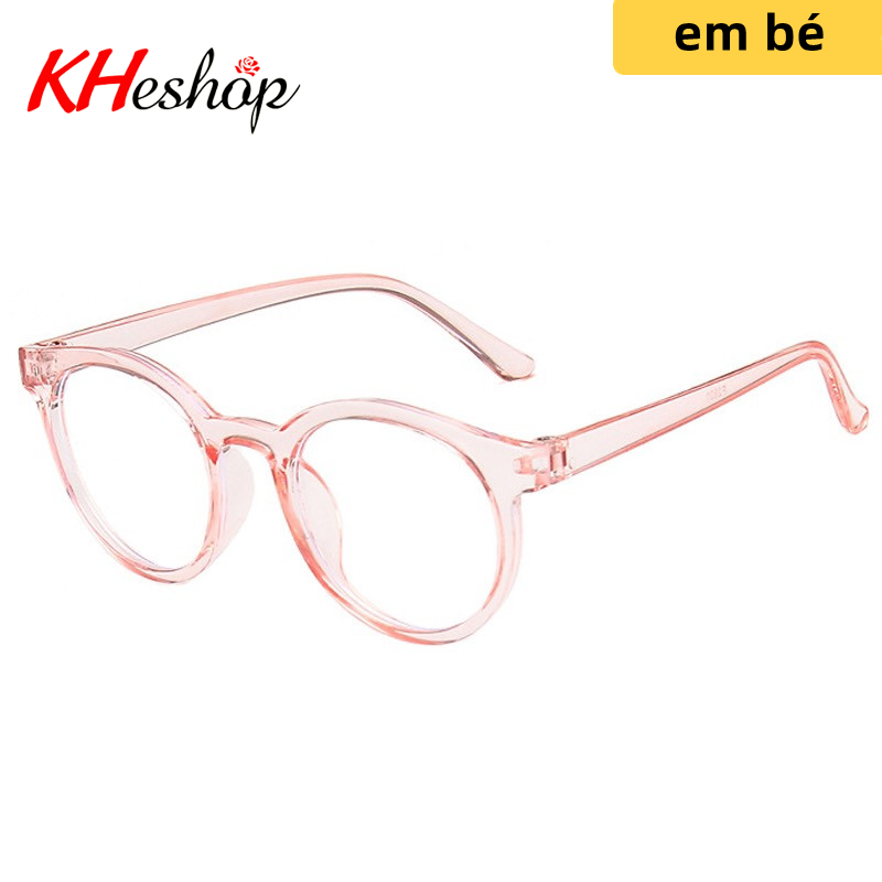 Kính mới nhất năm 2021 tròng tròn chống ánh sáng xanh cho bé, gọng cổ điển, phù hợp học online trên máy tính, mã Y2801 - kheshop