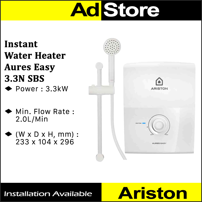 Ariston Instant Water Heater Aures Easy 3.3N SBS | Lazada Singapore