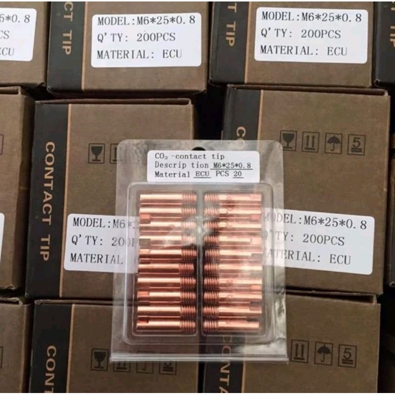 Béc hàn ngắn m6x25 0.8, 0.9, 1.0, 1.2.sl 1cái