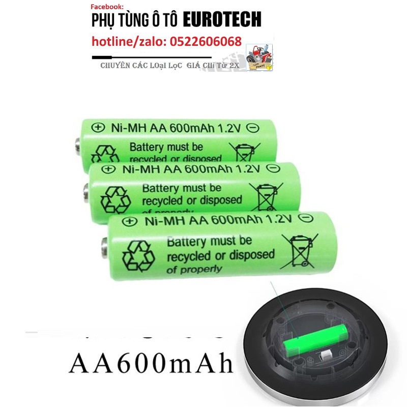 Pin đũa sạc ni-mh aaa 600mah 1.2v - xanh - chuyên dùng đèn năng lượng mặt trời