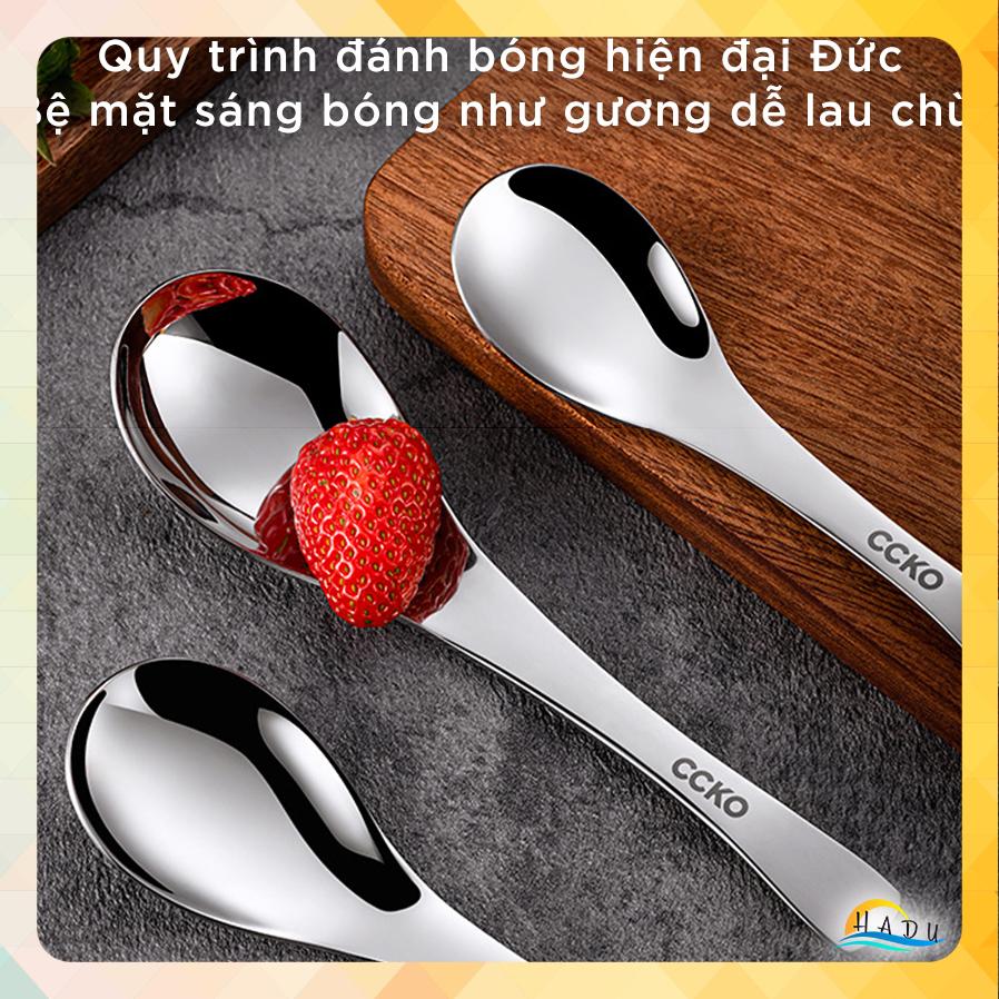 Muỗng Inox 304 Lòng Sâu Dày Dặn CCKO, Thìa Ăn Cơm, Súp, Phở Siêu Bền, Đúc Nguyên Khối Không Cong Vênh, Cầm Chắc Tay, Sang Trọng