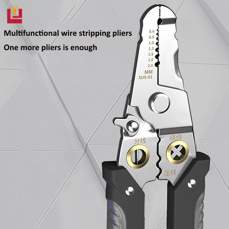 YONUO Multifunctional new stripper crimping pliers, cable shears, labor-saving, sharp and durable, wire cutting wiring electrician pliers