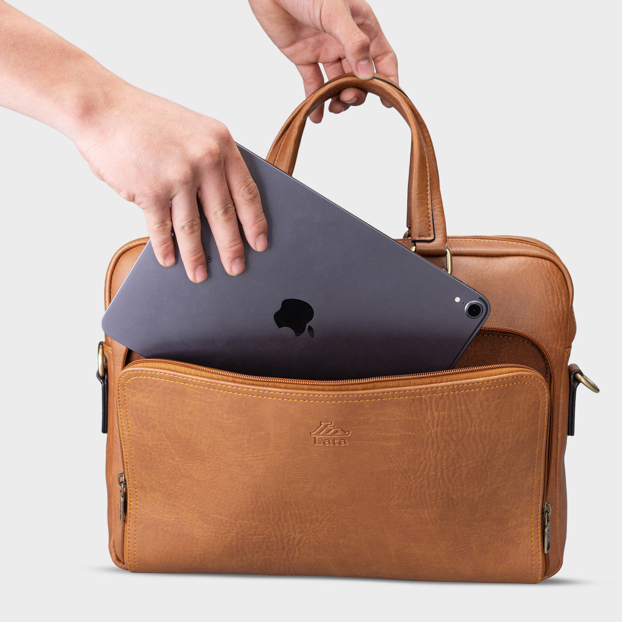 Cặp Công Sở Lata (Thời trang nam basic đựng laptop 13.3 inch - Cặp da CA32)
