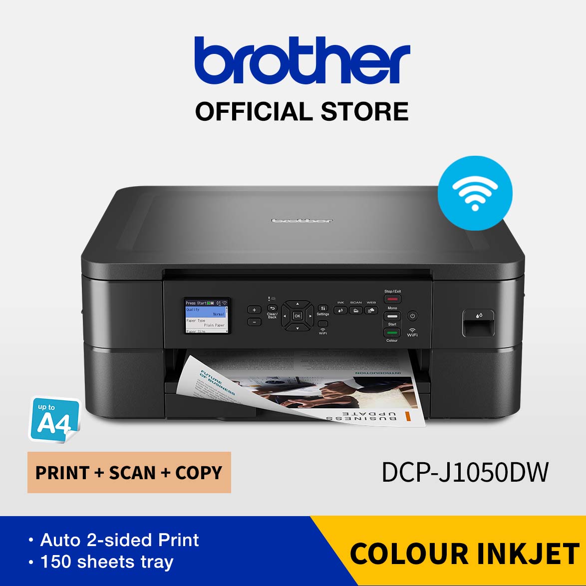 Brother DCPJ1050DW A4 Wireless Inkjet Printer Print, Scan, Copy Lazada Singapore