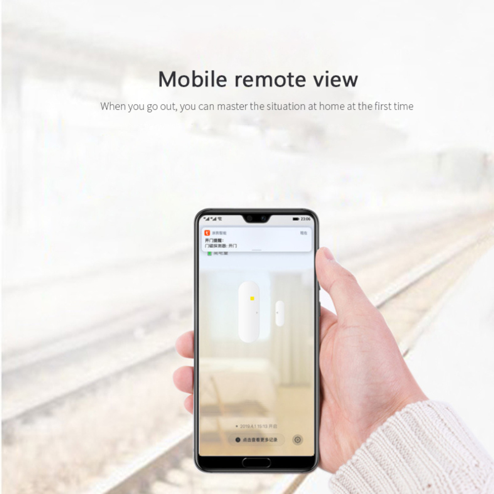 E Life Smart Store Tuya Smart Zigbee Door Window Sensor Smart Door Open/Closed Detectors Security Alarm System Smart Life App Remote Control for Smart Home A Burglar Alarm Automation Remote Control Works For Alexa Google Home