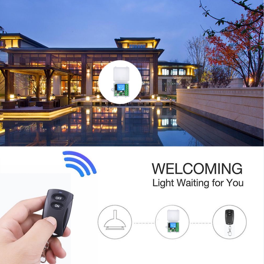 433Mhz Car Remote Control Switch DC 12V 1CH Relay Receiver Module RF Transmitter Remote Control