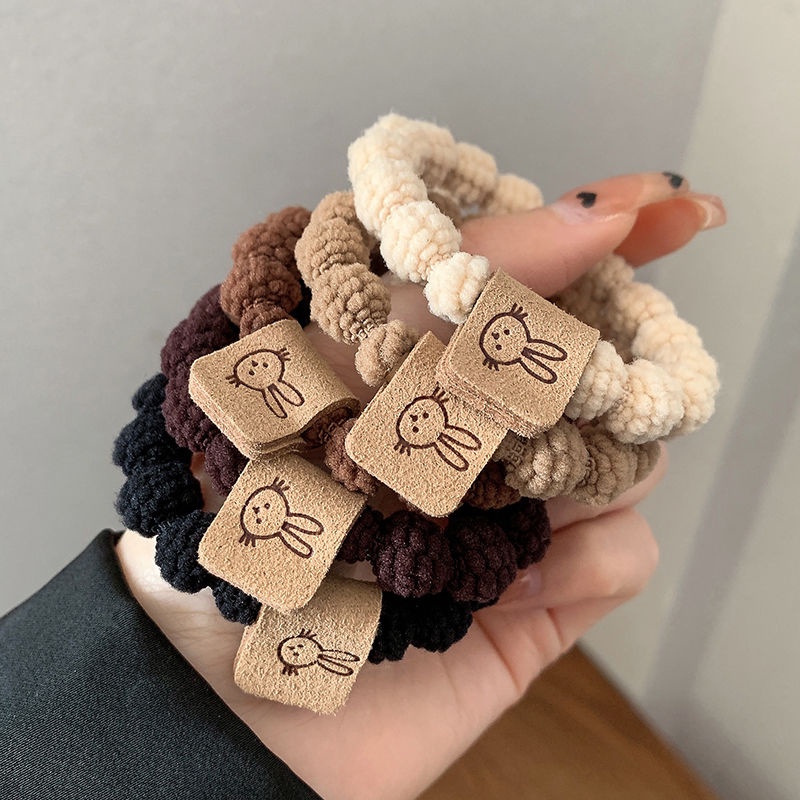 Set of 10 Elastic Rubber Hair Ties with Simple Design for Women