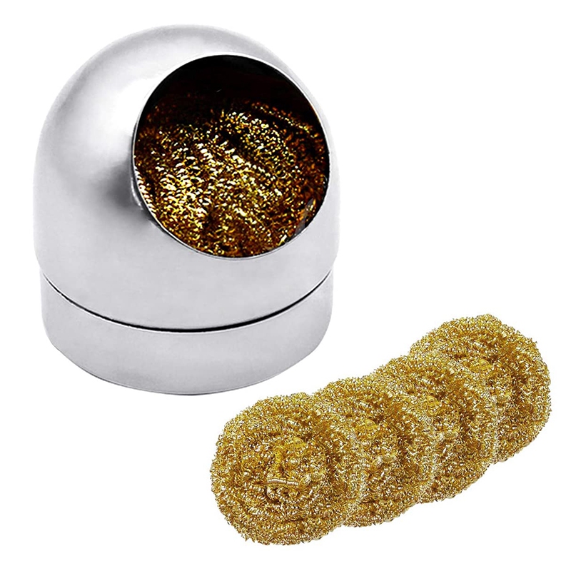 Soldering Tip Cleaner Solder Tip Cleaning Wire and Holder Soft Coiled