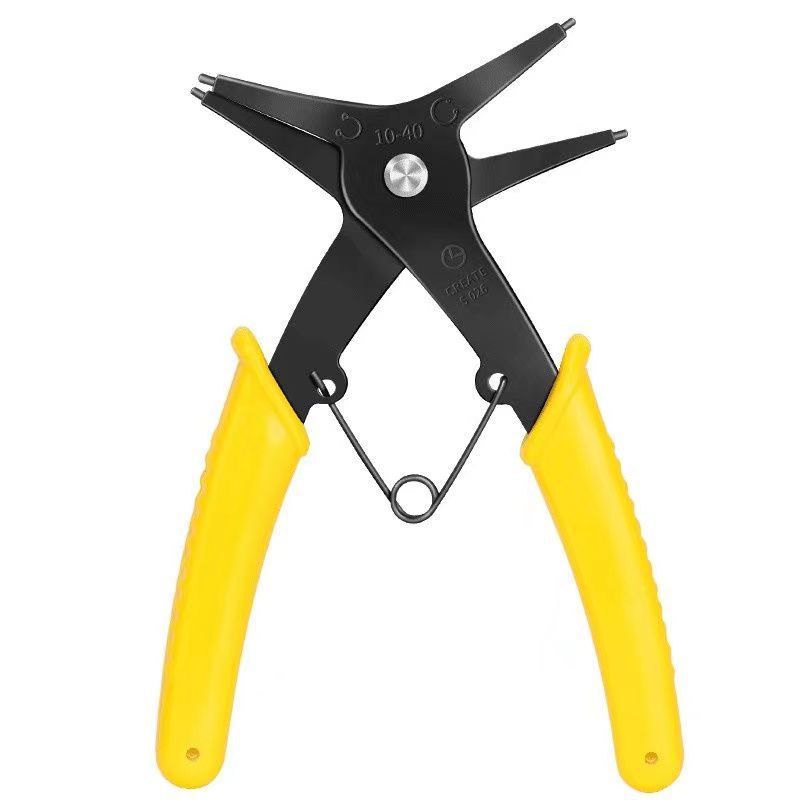 Dual purpose snap ring pliers, two in one, internal and external snap ring signature spring disassembly and assembly retaining ring pliers, internal and external snap ring pliers, dual purpose retaining ring pliers