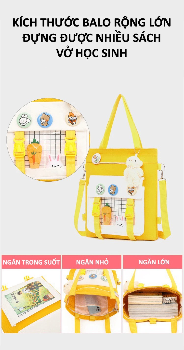 Balo học sinh hoạt hình cô gái tóc vàng