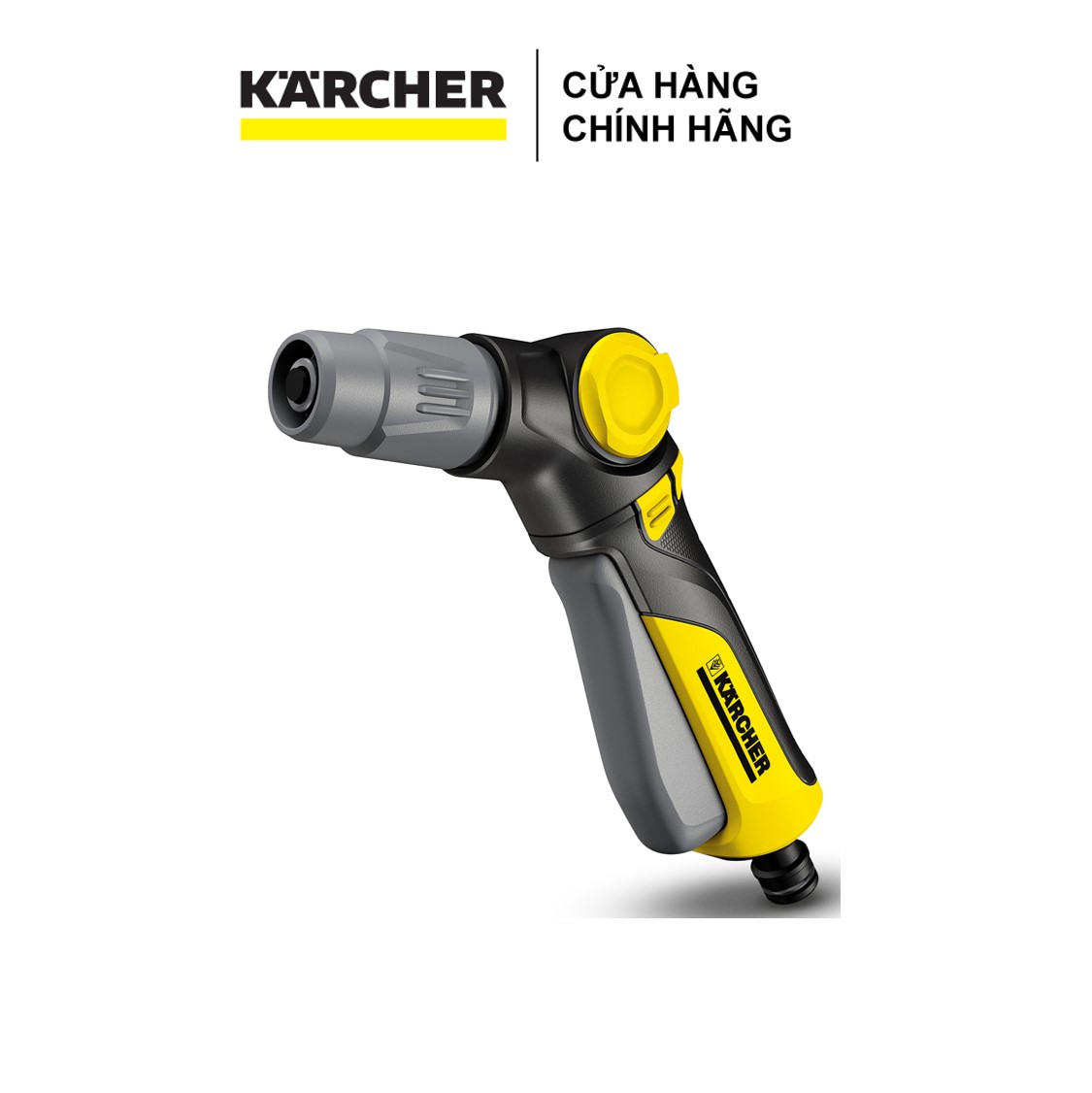 Vòi tưới cây Karcher Plus, 2 kiểu phun tia thẳng và phun hình nón, điều chỉnh lượng phun tưới, có khóa tay cầm